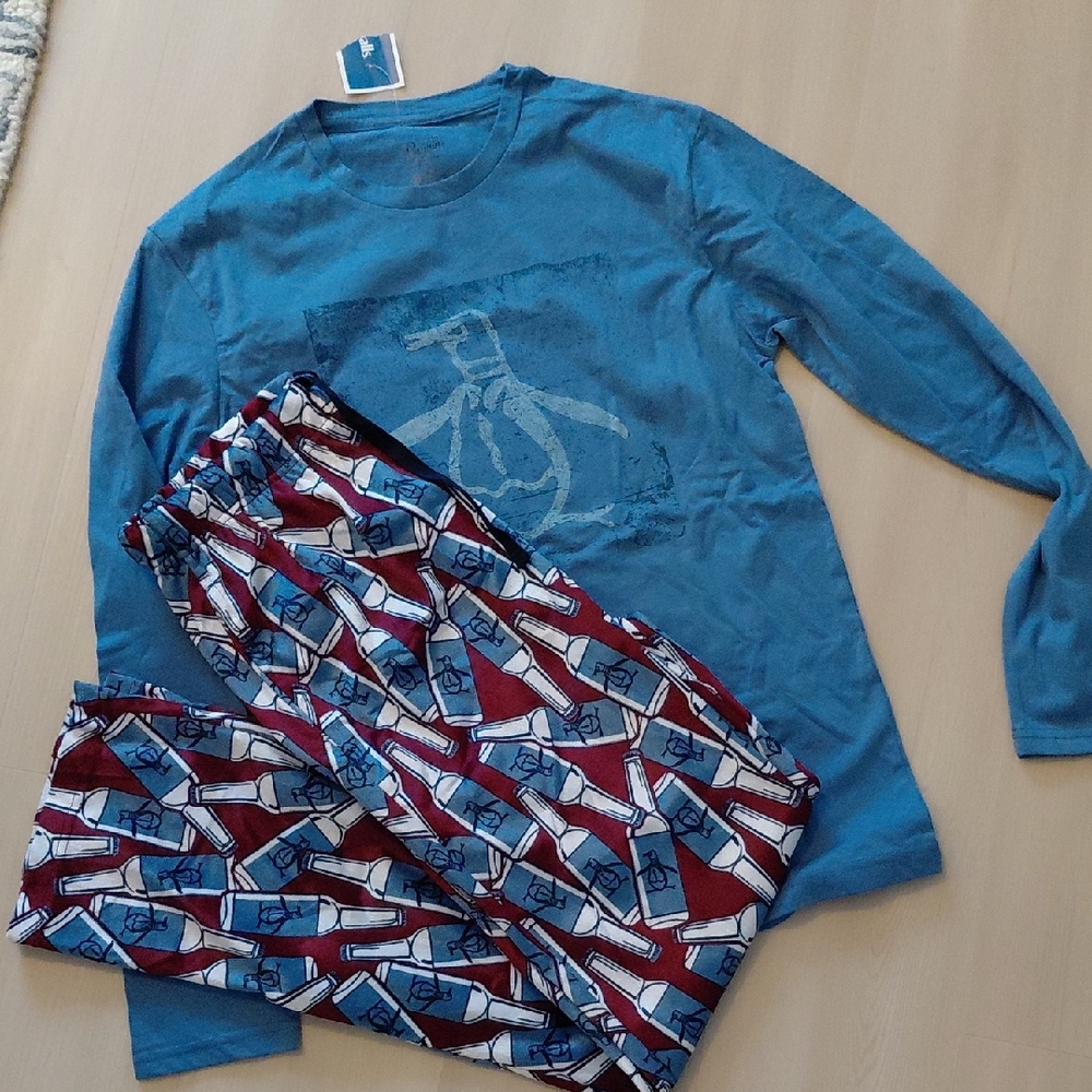 Original Penguin Blue and Red Kids Pajama Set